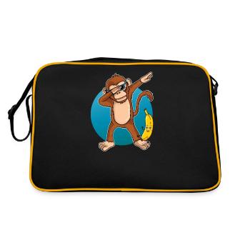 Dabbing Monkey Dab Dance Banana Gift Birthday - Retro Bag - black/gold - Back