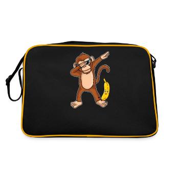 Dabbing Monkey Dab Dance Banana Gift Birthday - Retro Bag - black/gold - Back