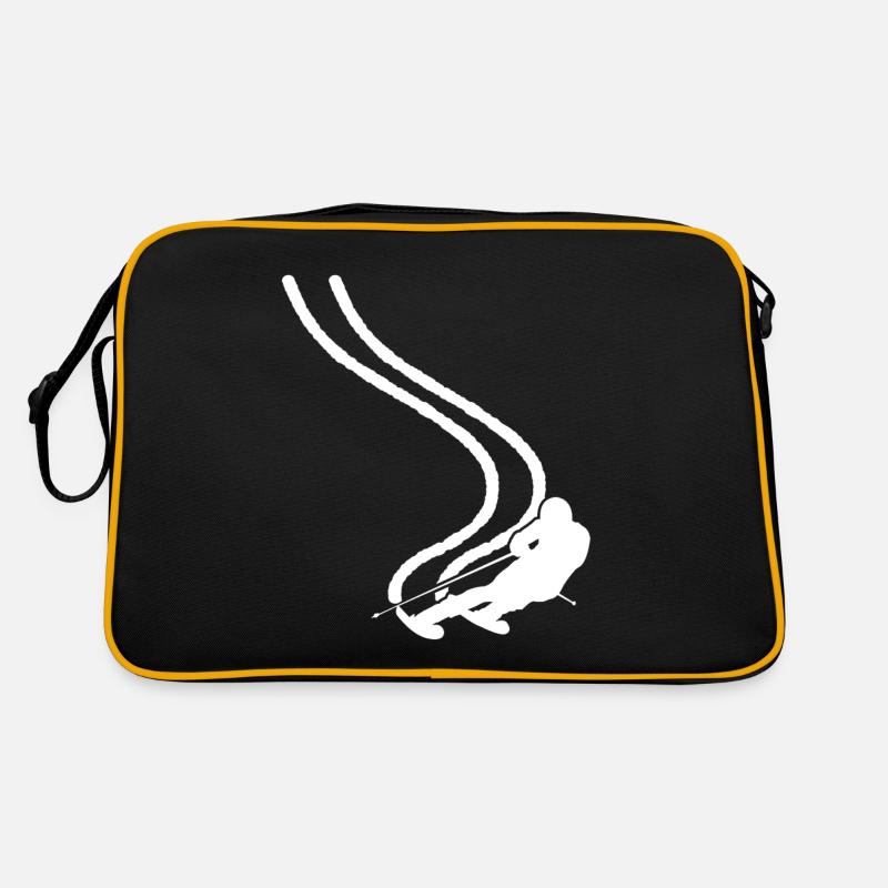 Ski Skiurlaub Slalom Weiß Retro Tasche