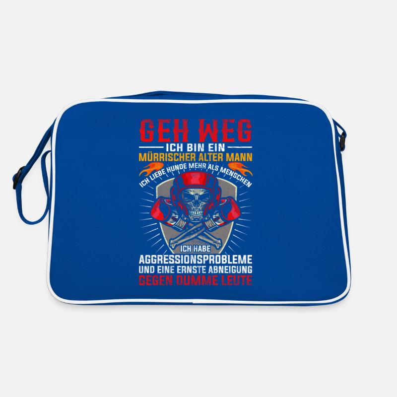 Mürrischer alter Mann Lustiger Spruch Renter Biker Retro Tasche