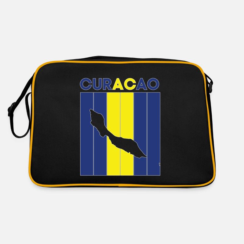 Frontière nationale et drapeau de Curaçao Sac Retro