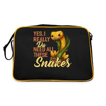 Ja, ich brauche wirklich all diese Schlangen. - Retro Tasche - Schwarz/Gold - Hinten