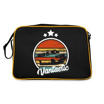 Cadeau de camping-car rétro I Van Camping Bus - Sac Retro - noir/or - Dos