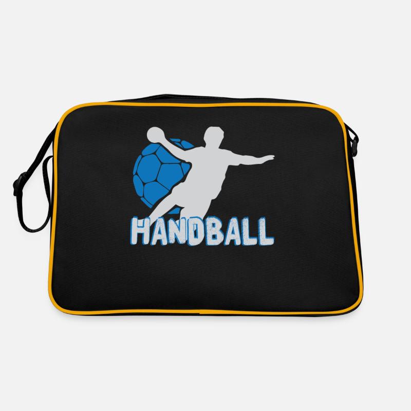 Handball Handballer Sprungwurf Geschenk - Retro Tasche - Schwarz/Gold