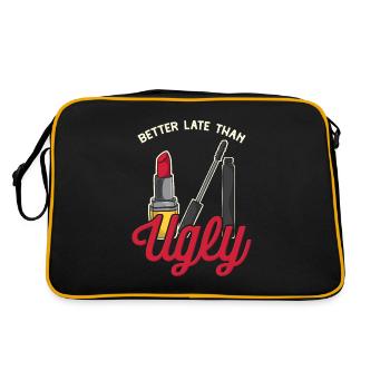 Schminken Lady - Retro Tasche - Schwarz/Gold - Hinten