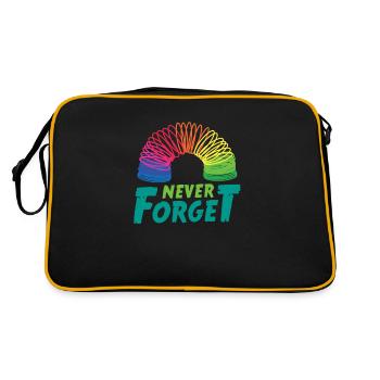 90s Never Forget rainbow toy humor - Retro Bag - black/gold - Back
