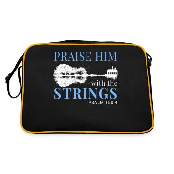 Praise him with the strings. - Retro Bag - black/gold - Back