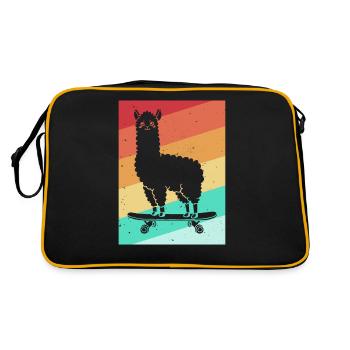 Llama Skateboard Skate Skater Retro - Retro Bag - black/gold - Back