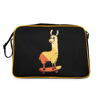 Llama Skateboard Skate Skater Retro - Retro Bag - black/gold - Back
