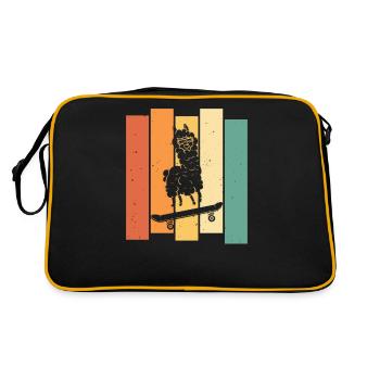 Llama Skateboard Skate Skater Retro - Retro Bag - black/gold - Back