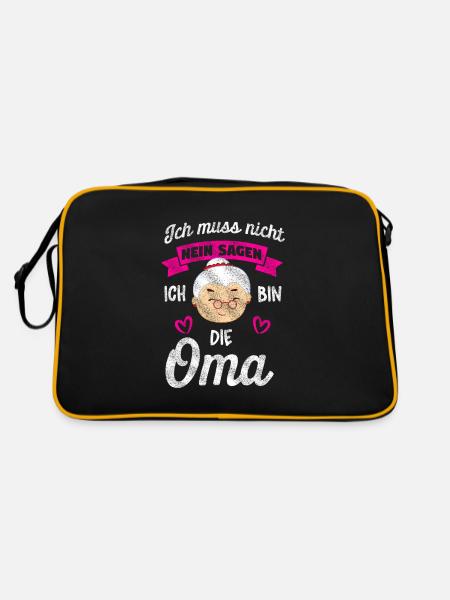 Ich bin die Oma - Retro Tasche - Schwarz/Gold