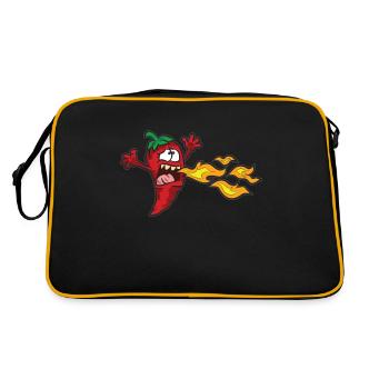 Fiery chili pepper Chilli pod Sharp food - Retro Bag - black/gold - Back