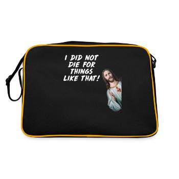 Funny Jesus Meme Christ, je m'en fichais - Sac Retro - noir/or - Dos