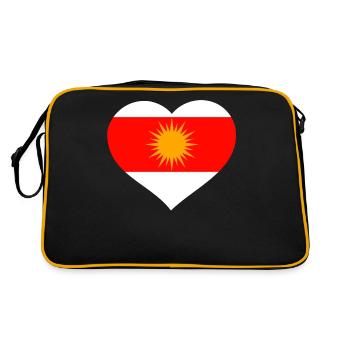 Ezidxan heart on the chest Ezidi flag Yezidi - Retro Bag - black/gold - Back