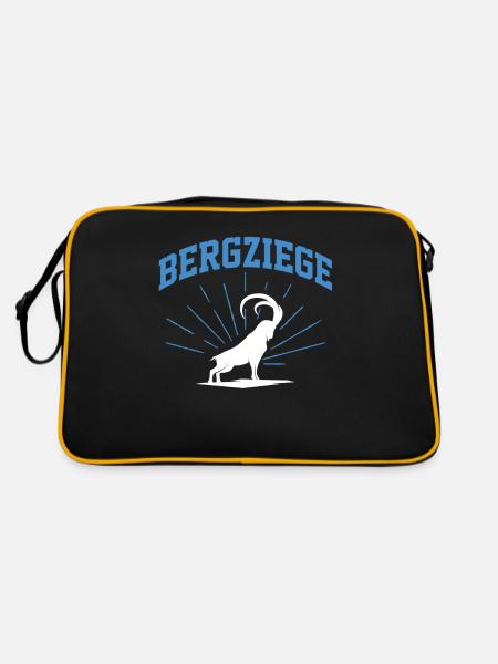 Bergziege Ziegenbock Ziege Steinbock Tier Geschenk - Retro Tasche - Schwarz/Gold