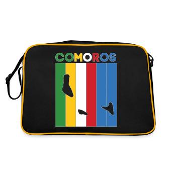 Comoros country border and flag - Retro Bag - black/gold - Back