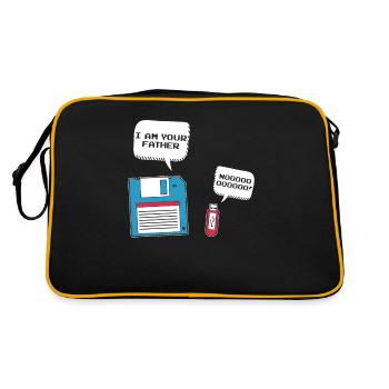 I Am Your Father Funny USB Floppy Disk Saying - Retro Bag - black/gold - Back
