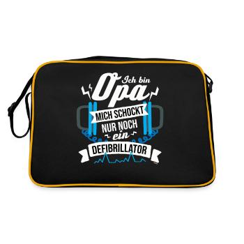 Bester Opa der Welt Fun Spruch - Retro Tasche - Schwarz/Gold - Hinten