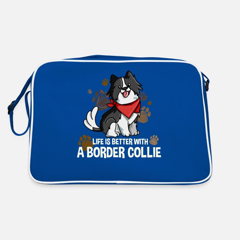 Border Collie Funny Gift Dog Retro Bag