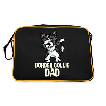 Border Collie Papa chien sort - Sac Retro - noir/or - Dos