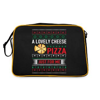 UNE BELLE PIZZA AU FROMAGE JUSTE POUR MOI IDÉE DE POISON - Sac Retro - noir/or - Dos