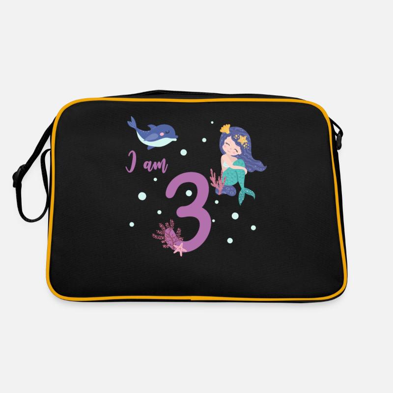 Meerjungfrau ich bin 3 Dritter Geburtstag Retro Tasche