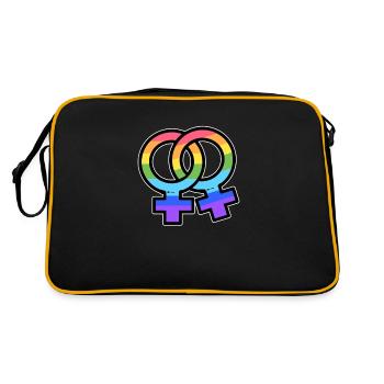 LGBT flag lesbian pride - Retro Bag - black/gold - Back