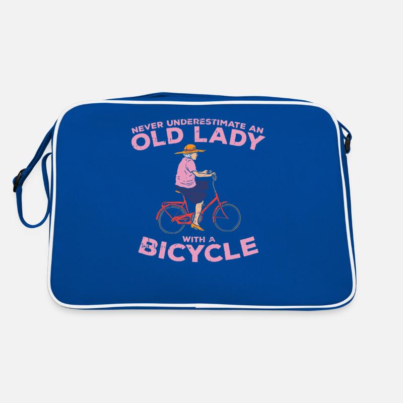 Never Underestimate An Old Lady On A Bicycle Retro Bag