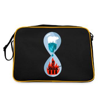 Polar bear climate climate change - Retro Bag - black/gold - Back
