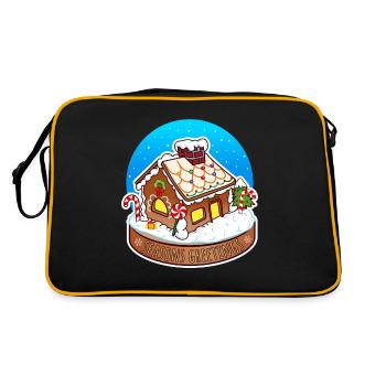 Maison en pain d’épices Humour Pain d’épice Maison Noël - Sac Retro - noir/or - Dos
