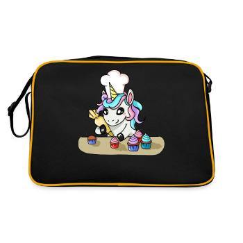 Tarte au gâteau de cuisson de licorne - Sac Retro - noir/or - Dos