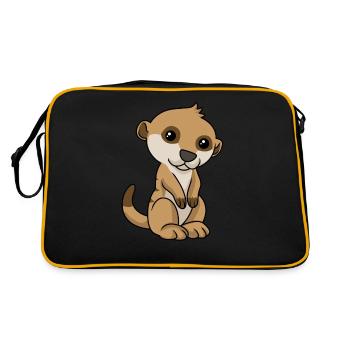 Cartoon meerkat meerkat - Retro Bag - black/gold - Back