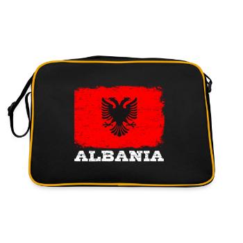 DRAPEAU ALBANIEN Albanie drapeau cadeau Albanais - Sac Retro - noir/or - Dos
