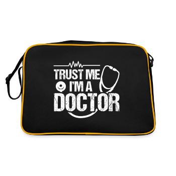 Trust me im a Doctor - Retro Tasche - Schwarz/Gold - Hinten