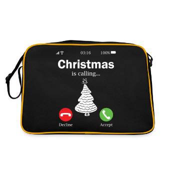 CHRISTMAS IS CALLING WEIHNACHTSGESCHENK - Retro Tasche - Schwarz/Gold - Hinten