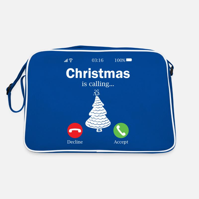CHRISTMAS IS CALLING WEIHNACHTSGESCHENK Retro Tasche