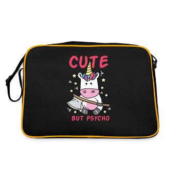Cute but Psycho Licorne folle avec une beireur - Sac Retro - noir/or - Dos