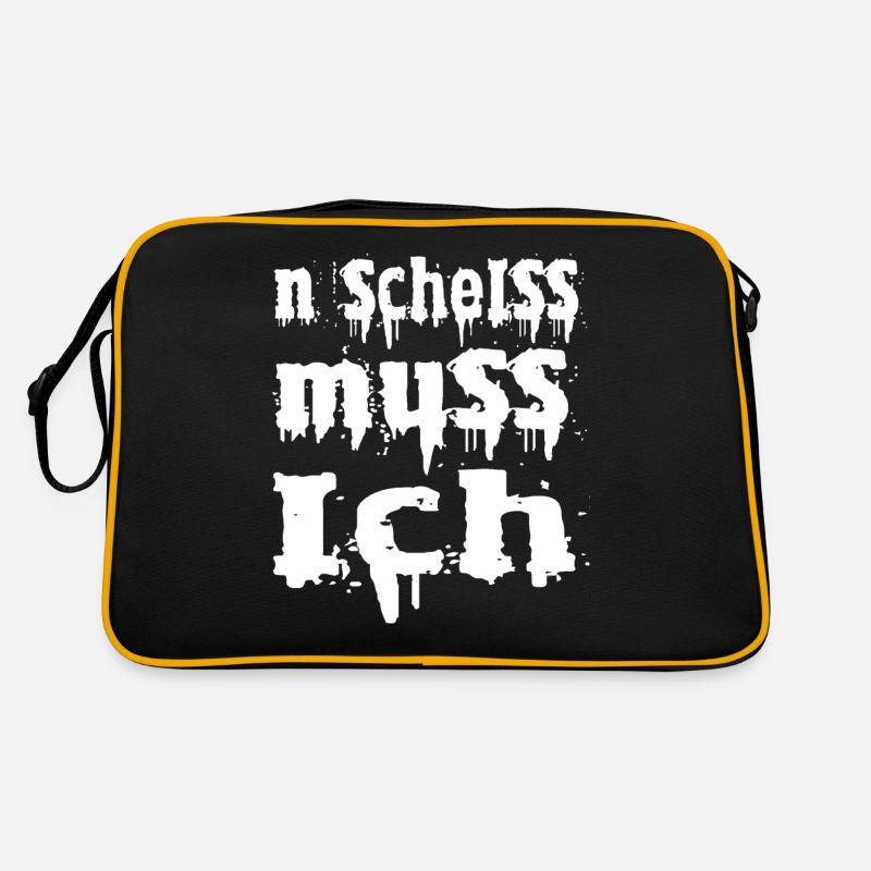 n scheiss muss ich Retro Tasche