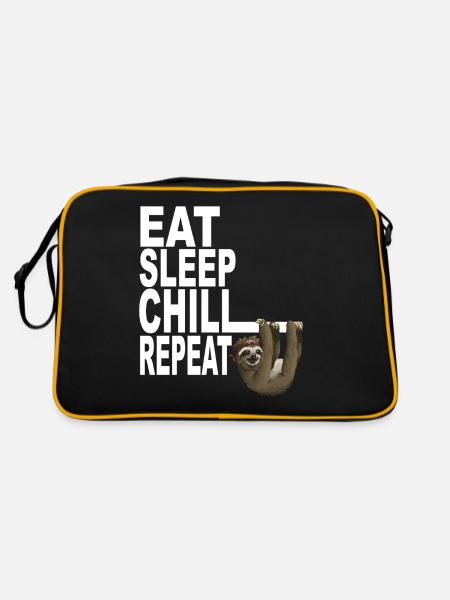 Faultier - Retro Tasche - Schwarz/Gold