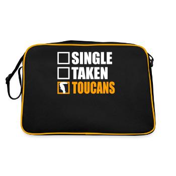 tukan, toucans, toucanet - Retro Tasche - Schwarz/Gold - Hinten