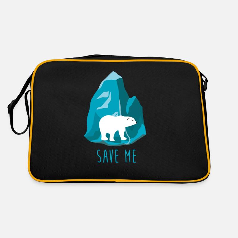 Eisbär Klimawandel Retro Tasche