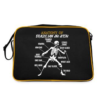 Anatomy Brazilian Jiu Jitsu fighter skeleton - Retro Bag - black/gold - Back