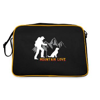 Mountain dog love randonnée voyage aventure grimpeur - Sac Retro - noir/or - Dos