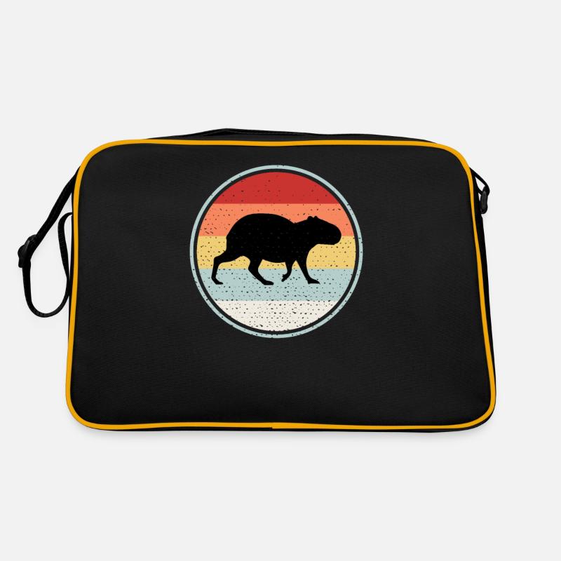 Capybara - Retro Tasche - Schwarz/Gold