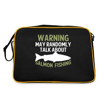 Drôle de pêche au saumon Cadeau du lac Freshwater - Sac Retro - noir/or - Dos
