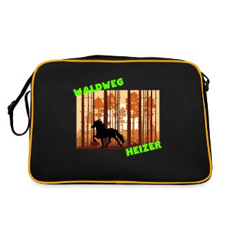 Forest path heater Tölt Iceland Icelandic pony horse - Retro Bag - black/gold - Back