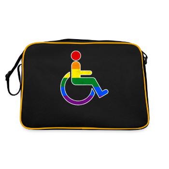Chemise arc-en-ciel gay en fauteuil roulant drôle - Sac Retro - noir/or - Dos