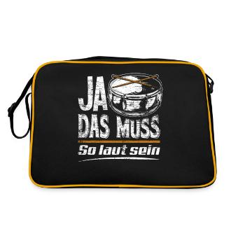 Schlagzeug Laut - Retro Tasche - Schwarz/Gold - Hinten