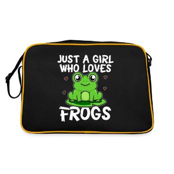 Just A Girl Who Loves Frogs Green Frog Costume - Retro Bag - black/gold - Back