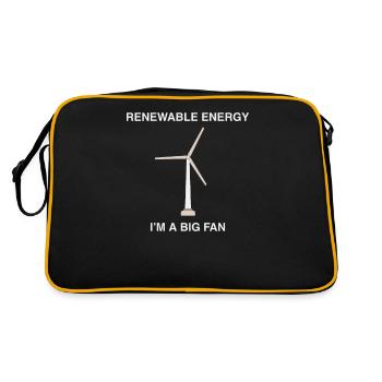 Énergie renouvelable Je suis une grande éolienne - Sac Retro - noir/or - Dos